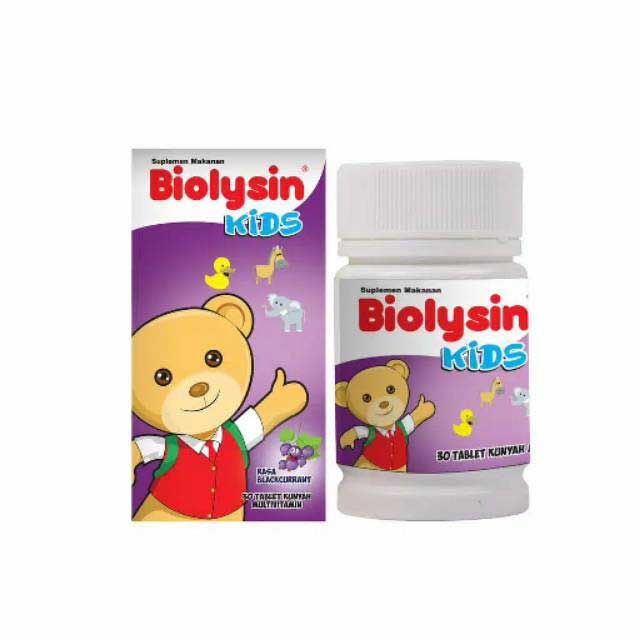 Biolysin Kids Blackurrant Botol 30 Tablet - 1