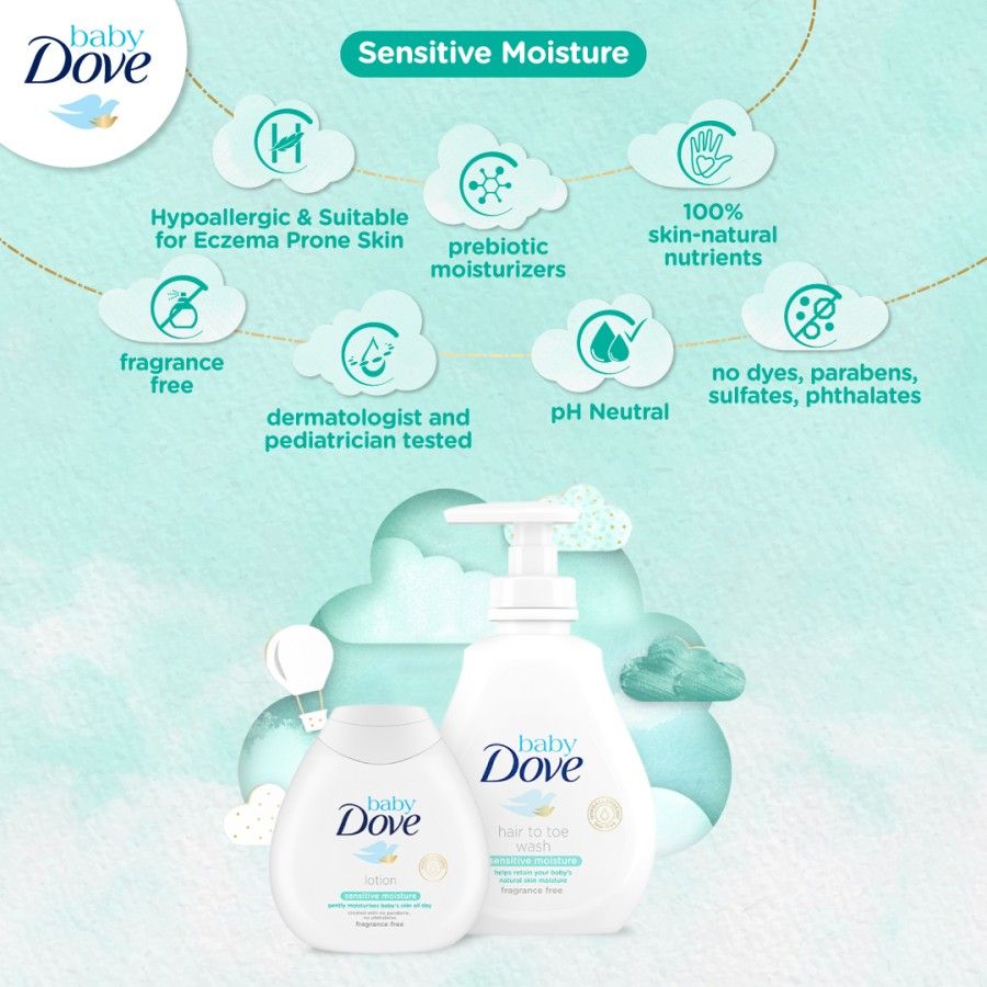 Baby Dove Hair to Toe Wash Sensitive Moisture Refill 430ml - 5
