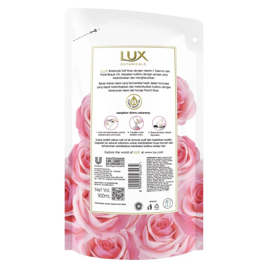 Lux Botanicals Bodywash Soft Rose Reff 900ML - 3