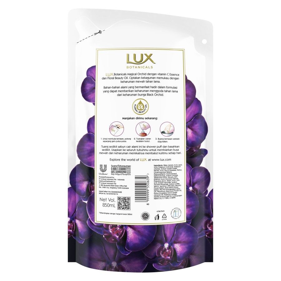 Lux Botanicals Bodywash Magical Orchid Refill 850Ml - 3