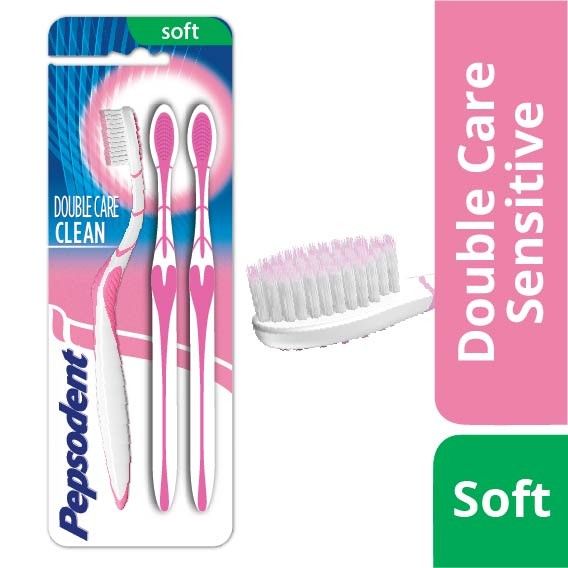 Pepsodent Toothbrush Double Care Sensitive 3Pc - 1