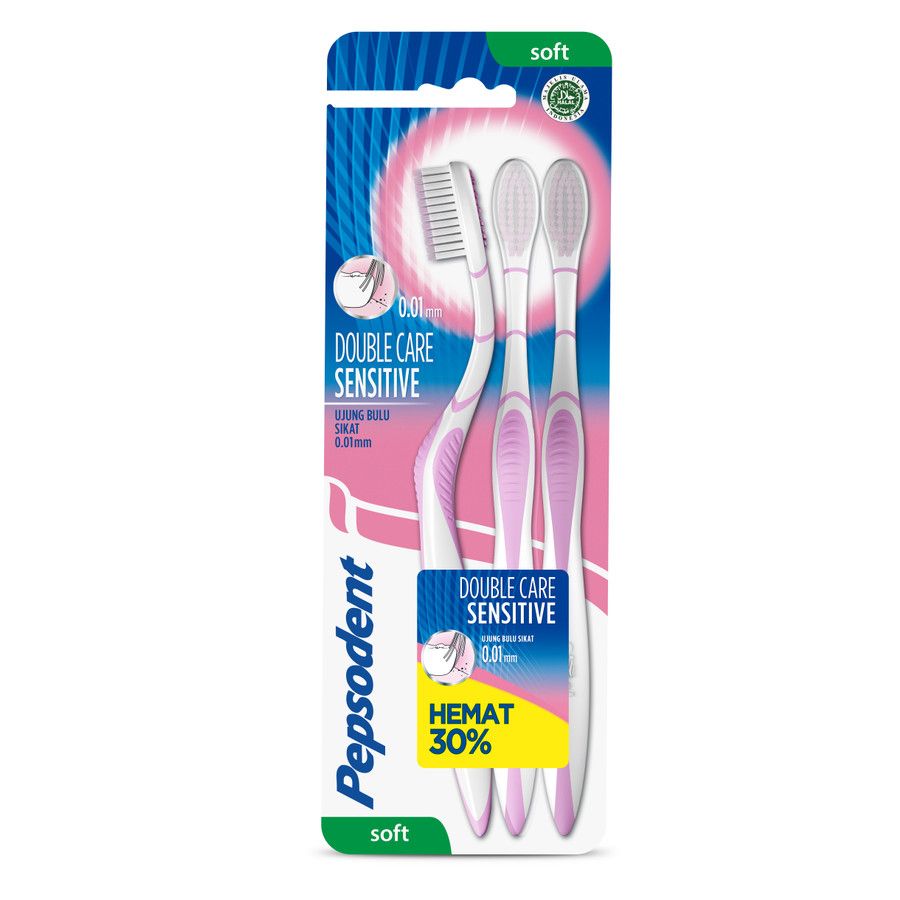 Pepsodent Toothbrush Double Care Sensitive 3Pc - 2