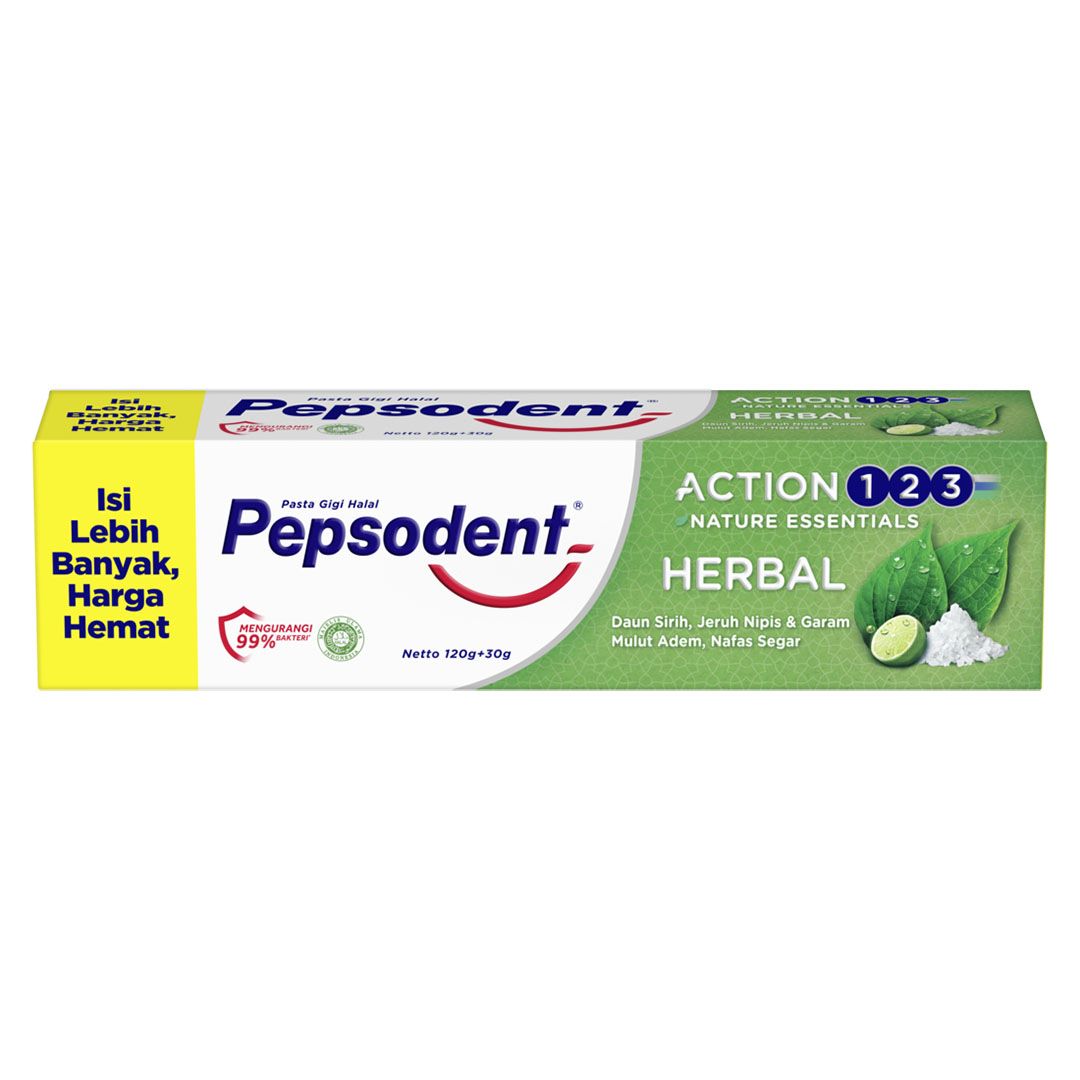 Pepsodent Pasta Gigi Action 123 Herbal 150g - 1