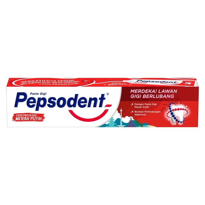 Pepsodent Pencegah Gigi Berlubang Pasta Gigi Edisi Spesial Merah Putih 160G? - 2