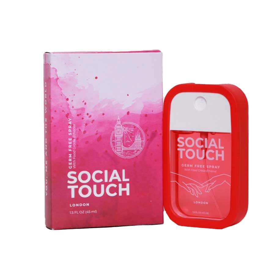 Pocket Hand Sanitizer Food Grade Social Touch Germ Free Spray 45 mL  - Merah - 1