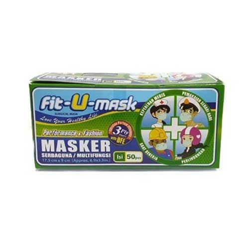 FIT-U Masker Medis 3ply Medical Mask Surgical Masker Kesehatan isi 50pcs - FIT-U - 1
