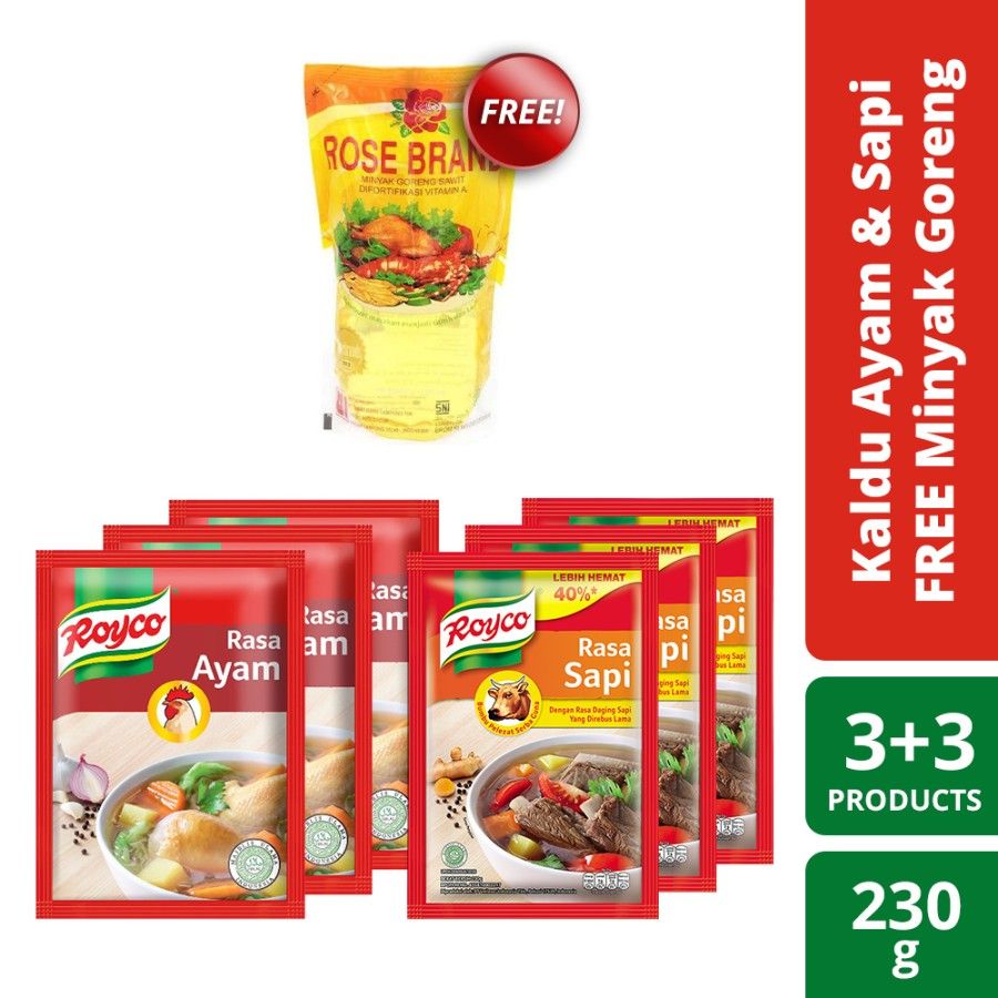 Royco Bumbu Kaldu Sapi + Ayam Free Minyak 1L - 1