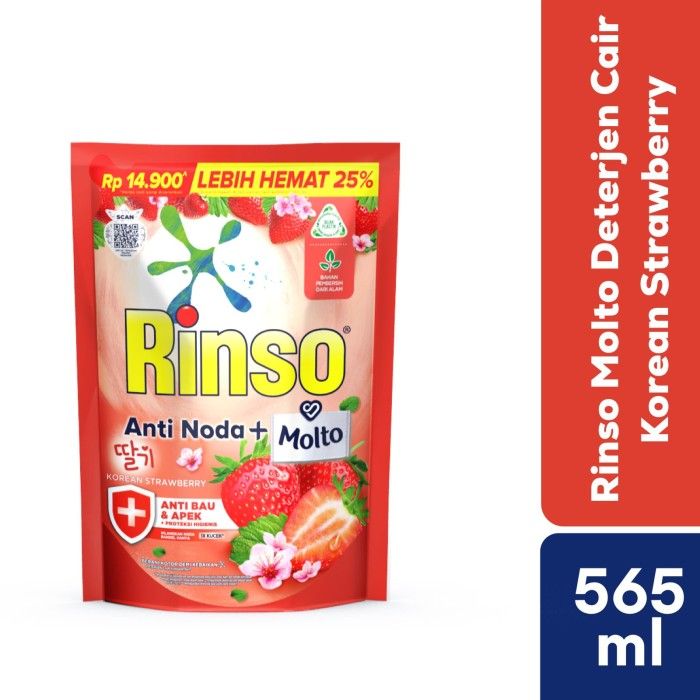 Rinso Molto Deterjen Cair Korean Strawberry Liquid 565ml - 1