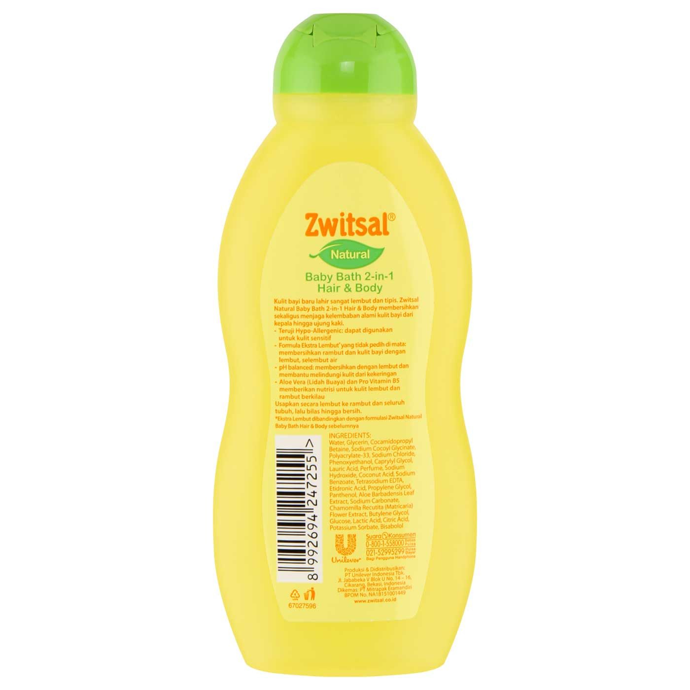 Zwitsal Natural Baby Bath Hair & Body 200Ml - 2