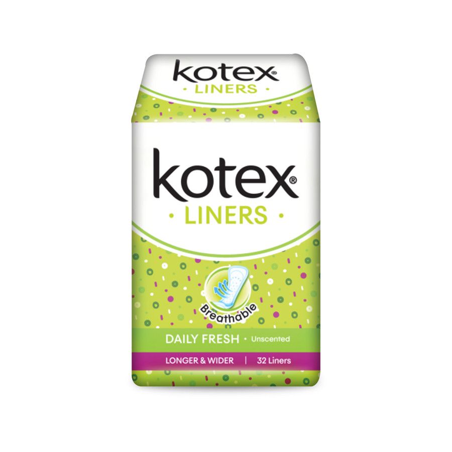 Kotex Liners Longer & Wider Unscented 32s - 2