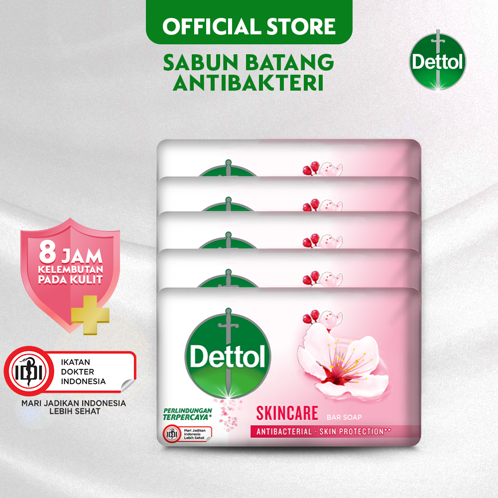 Dettol Sabun Batang Anti Bakteri Skincare 100gr x5 - 1