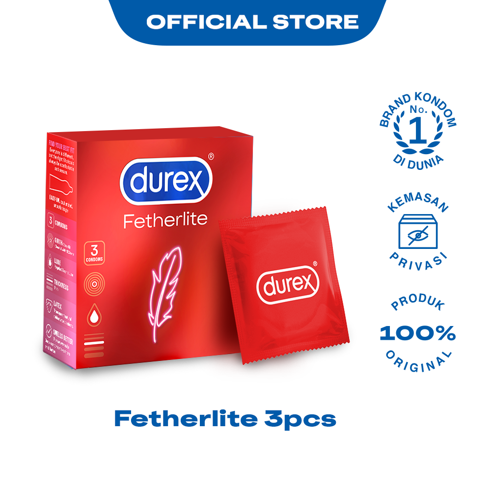 Durex Fetherlite - isi 3 foil - Kondom Tipis untuk Sensasi Lebih Dekat - 1