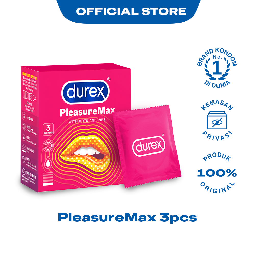 Durex Pleasuremax - isi 3 foil - Kondom Bertekstur - Diameter Besar - 1