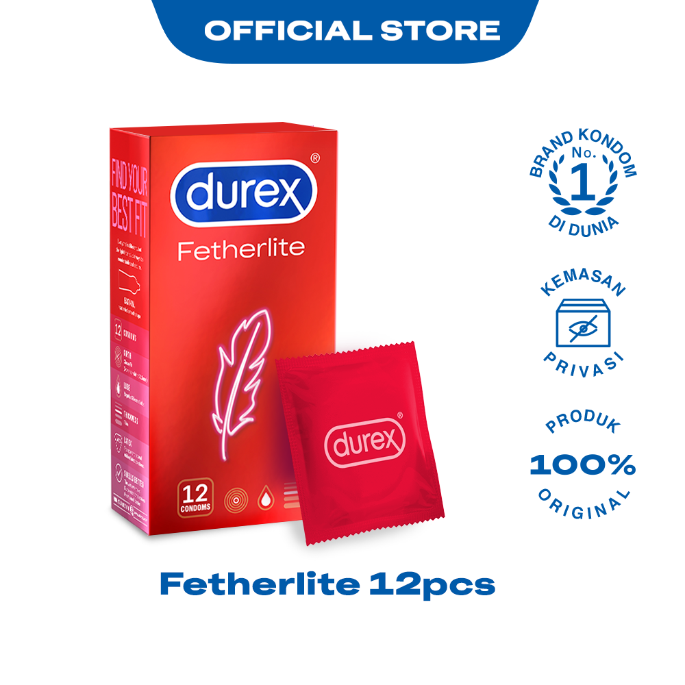 Durex Fetherlite - isi 12 foil - Kondom Tipis Sensasi Lebih Dekat - 1