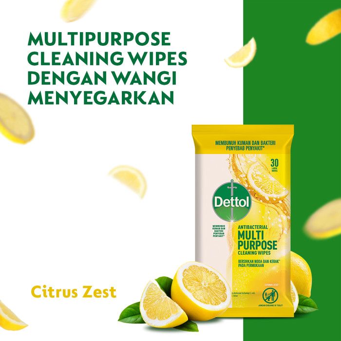 Dettol Multi Purpose Cleaner Wipes Lemon 30s - 3