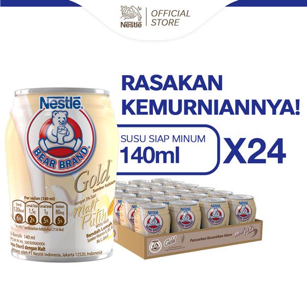 NESTLÉ BEAR BRAND GOLD White Malt Minuman Siap Minum 140ml 24 pcs - 2