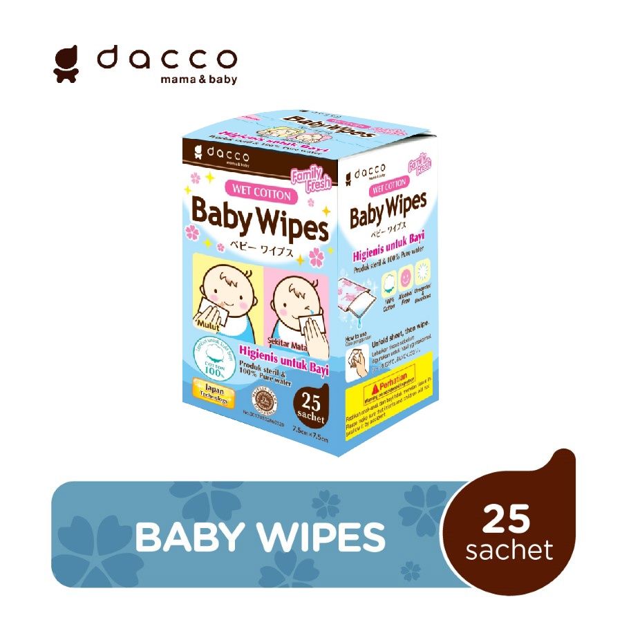 Dacco Baby Wipes Isi 25 Sachet Tisu Basah Bayi - 3