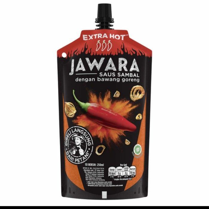 Jawara Saus Extra Hot Pouch 250Ml Free Gula 1kg - 2