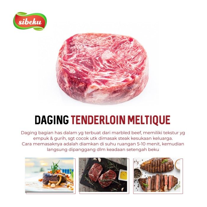 Jual Daging Sapi Meltique Tenderloin Halal 200 Gram Frozen Food Aus