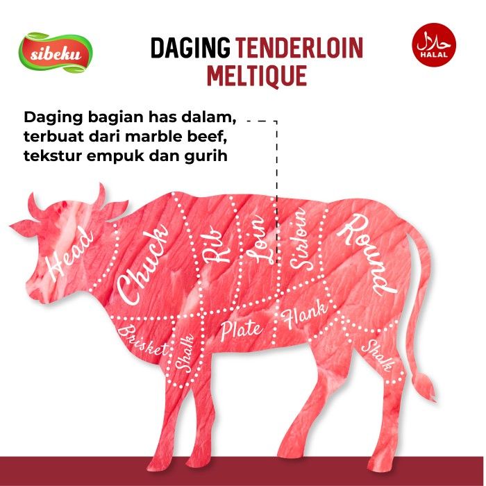 Jual Daging Sapi Meltique Tenderloin Halal 200 Gram Frozen Food Aus