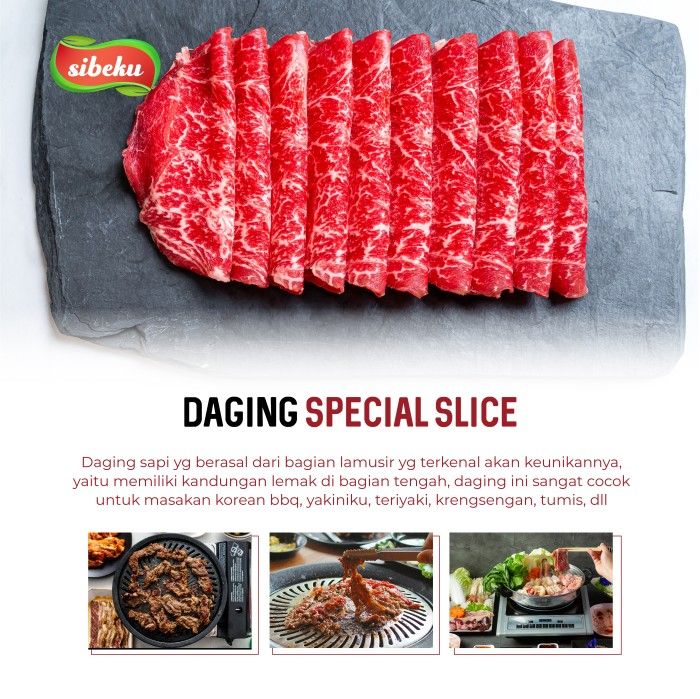 Daging Sapi Beef Slice Special Halal 250 gram Frozen Food AUS - Sibeku - 3