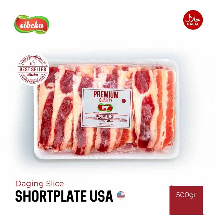 Daging Sapi Beef Slice ShortPlate Halal 500 gram Frozen Food Import US - 2