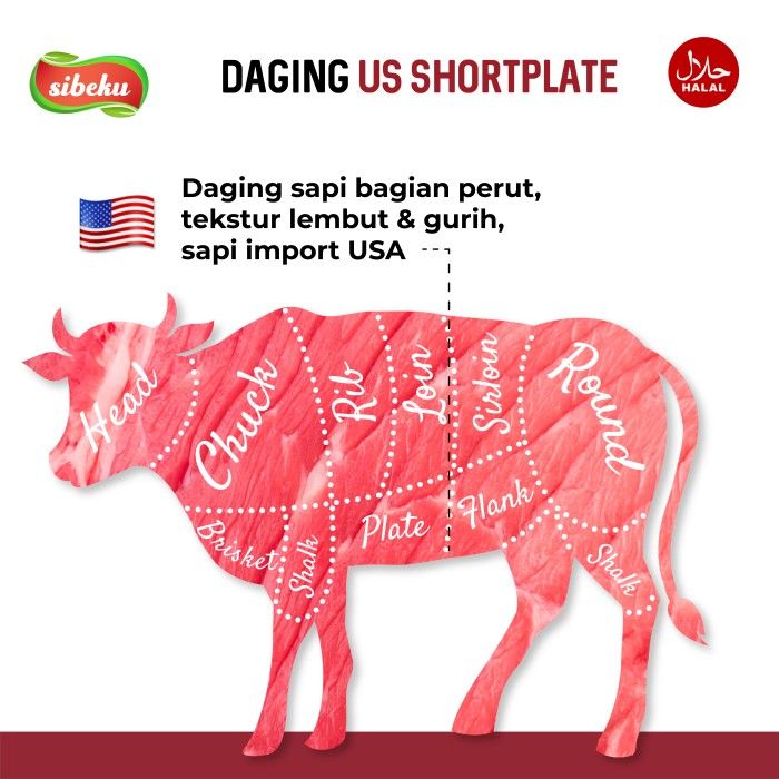 Daging Sapi Beef Slice ShortPlate Halal 500 gram Frozen Food Import US - 4