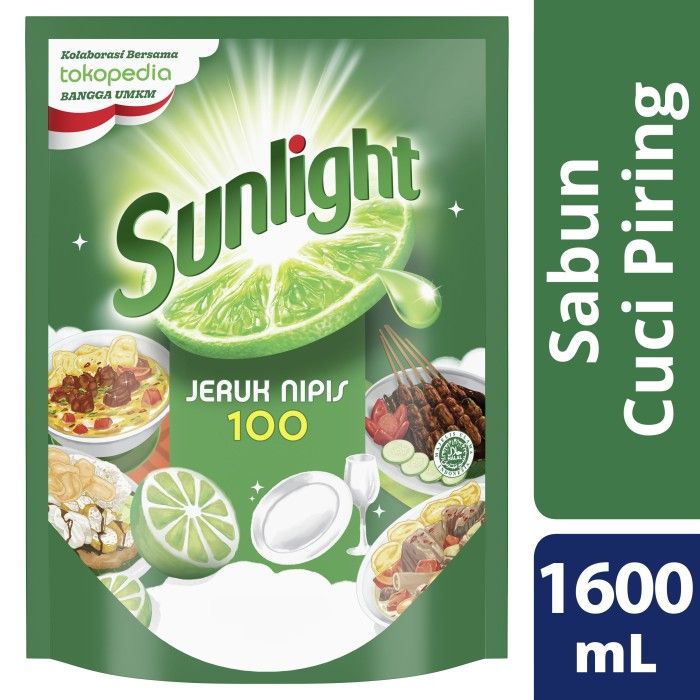 Sunlight Sabun Cuci Piring Jeruk Nipis Pouch 1600ml - 1