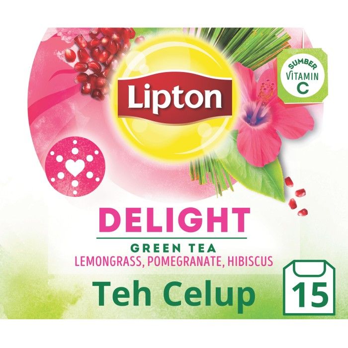 Lipton Tea Delight Green Tea Lemongrass, Pomegranate & Hibicus Isi 15 - 2