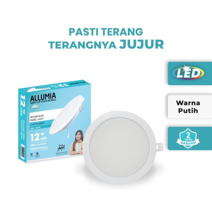 Lampu LED Downlight Round Panel Slim 12 Watt Putih - 5