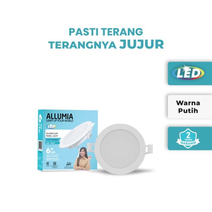 Lampu LED Downlight Round Panel Slim 6 Watt Putih - 5