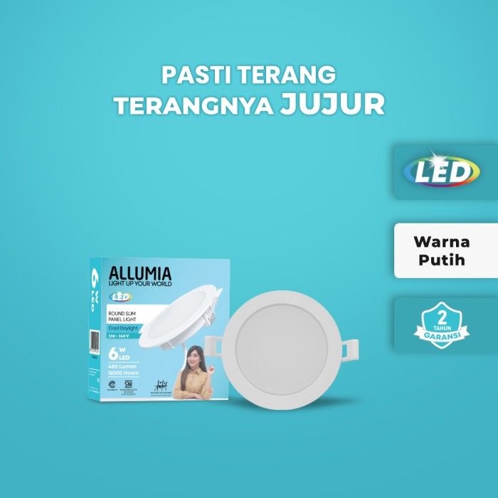 Lampu LED Downlight Round Panel Slim 6 Watt Putih - 4