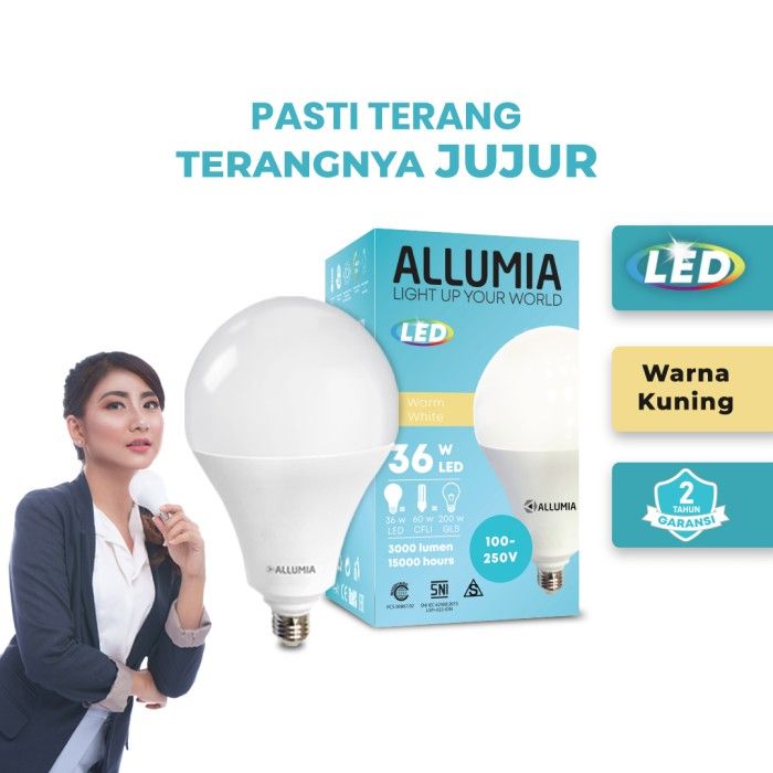 Allumia 36 Watt Lampu Bohlam LED Bulb 3000k Kuning (Warm White) - 5