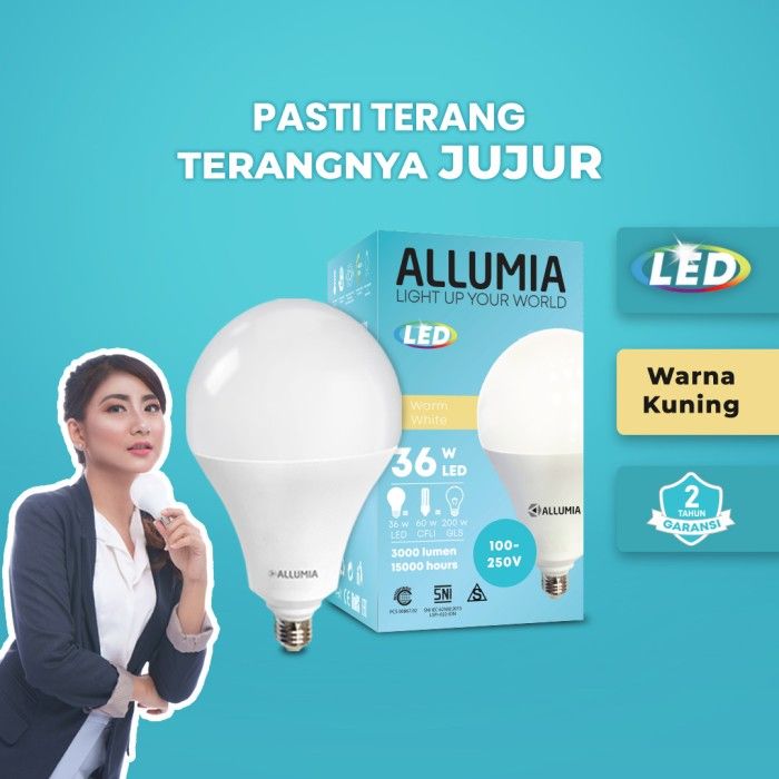 Allumia 36 Watt Lampu Bohlam LED Bulb 3000k Kuning (Warm White) - 4