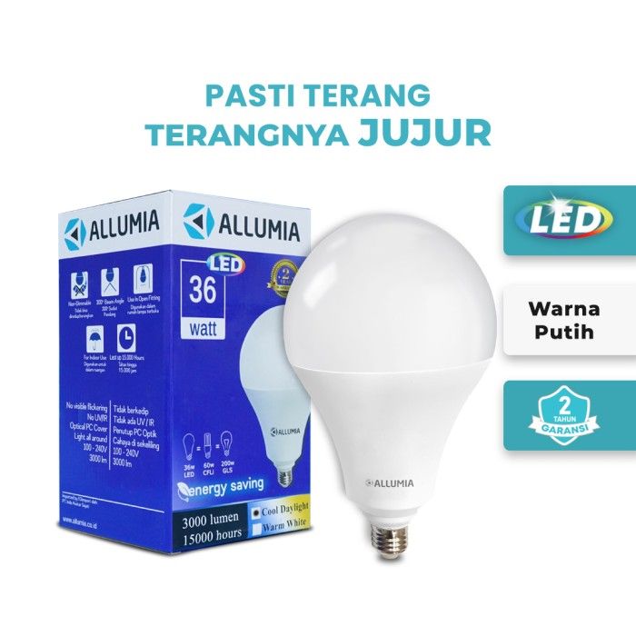 Allumia 36 Watt Lampu Bohlam LED Bulb 6500k Putih (Cool White) - 5