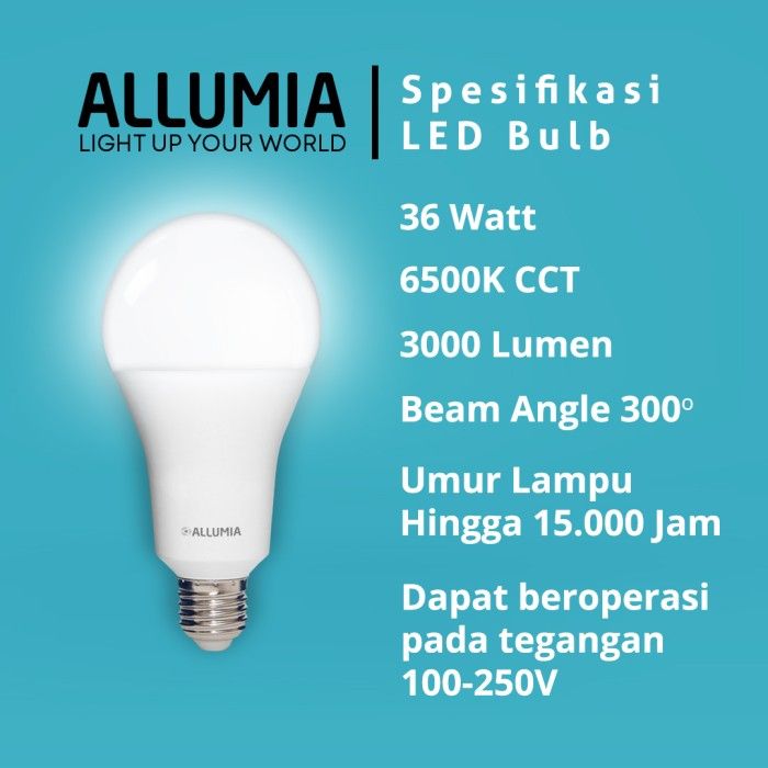 Allumia 36 Watt Lampu Bohlam LED Bulb 6500k Putih (Cool White) - 3