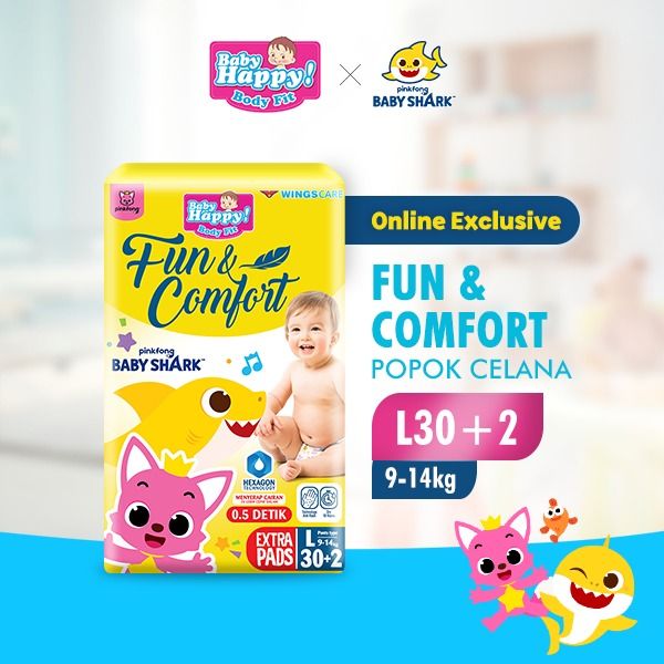 BABY HAPPY Pants Popok Bayi Celana Extra Kering PinkFong L30+2 - 1