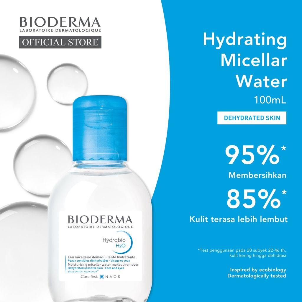 Bioderma Hydrabio H2O 100 ml - Micellar Water untuk Kulit Dehidrasi / Kering Dan Sensitif - 1