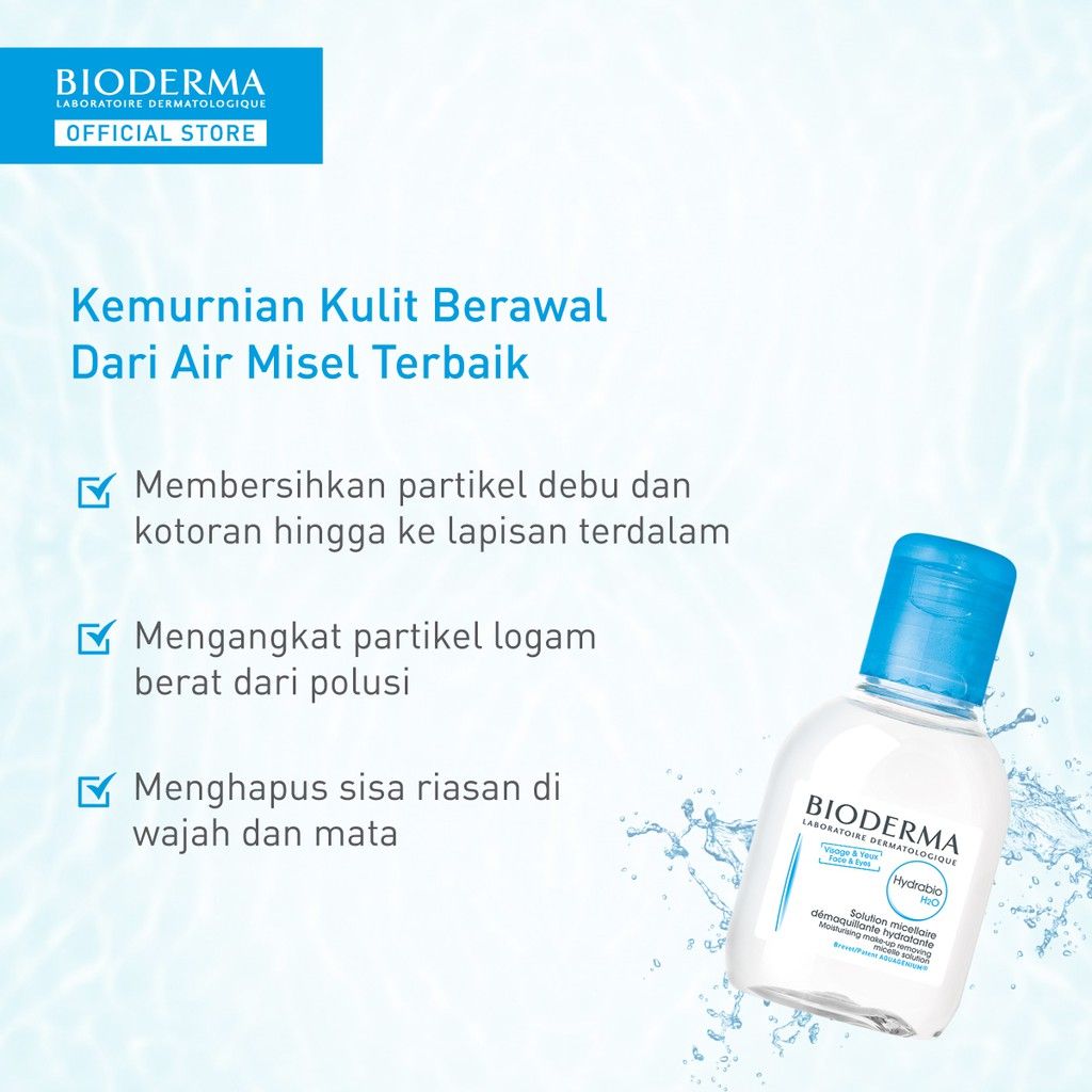 Bioderma Hydrabio H2O 100 ml - Micellar Water untuk Kulit Dehidrasi / Kering Dan Sensitif - 4