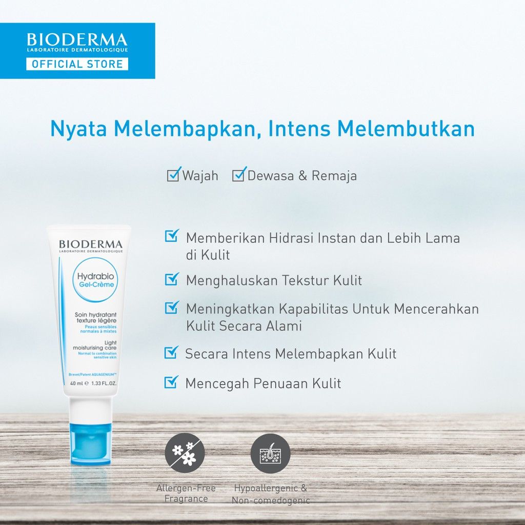Bioderma Hydrabio Gel Creme 40 ml - Hydrating Moisturizer / Pelembab - 3