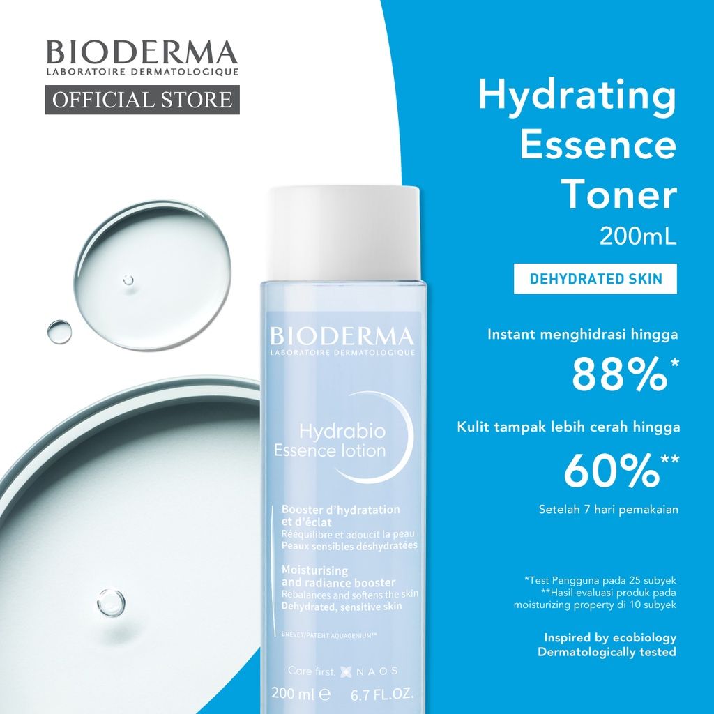 Bioderma Hydrabio Essence Lotion 200 ml - Toner Essence untuk Kulit Dehidrasi / Kering Dan Sensitif - 1