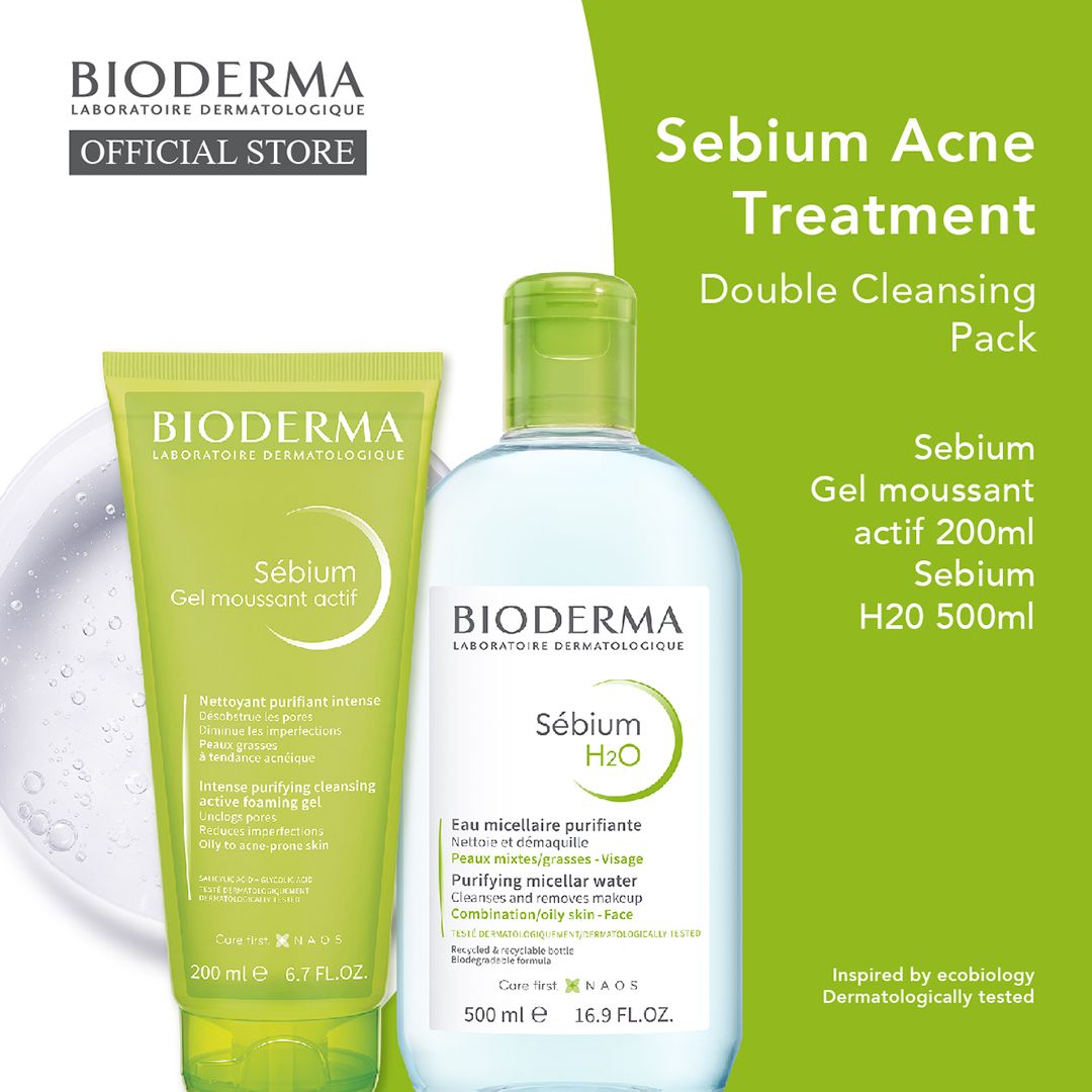 Bioderma Sebium Acne Treatment Double Cleansing Pack - 1