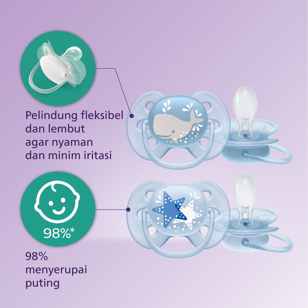 Philips Avent Soother 6-18M Whale&Star SCF223/03 Empeng Dot Bayi - 2