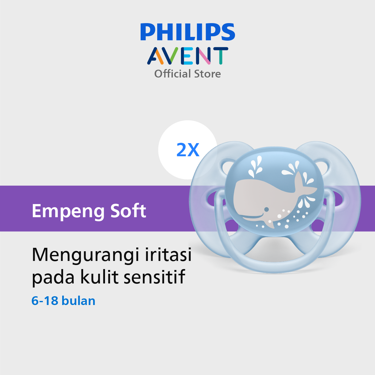 Philips Avent Soother 6-18M Whale&Star SCF223/03 Empeng Dot Bayi - 1