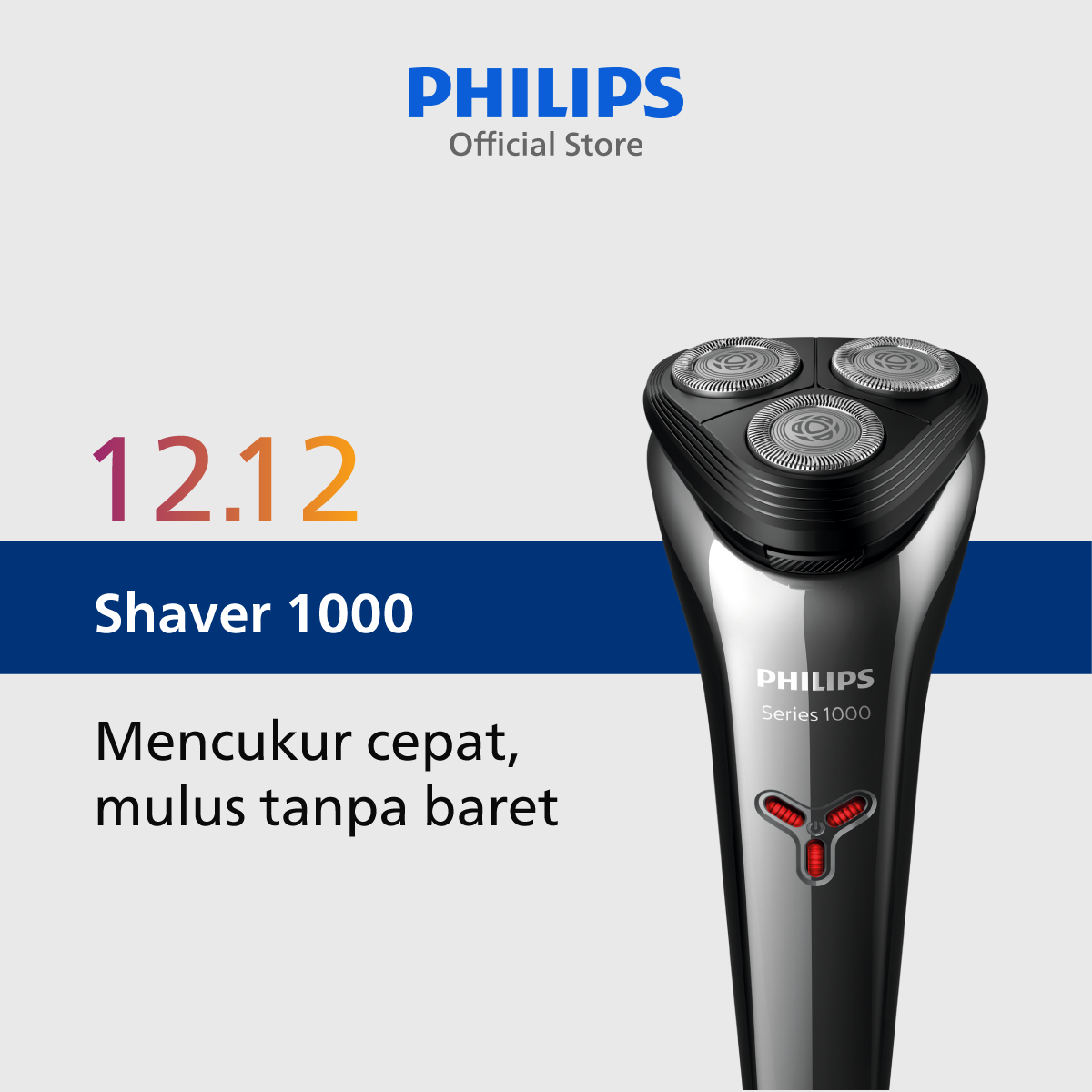 Philips Shaver 3HD 1000 Series S1301/02 Pencukur Jenggot & Kumis - 1