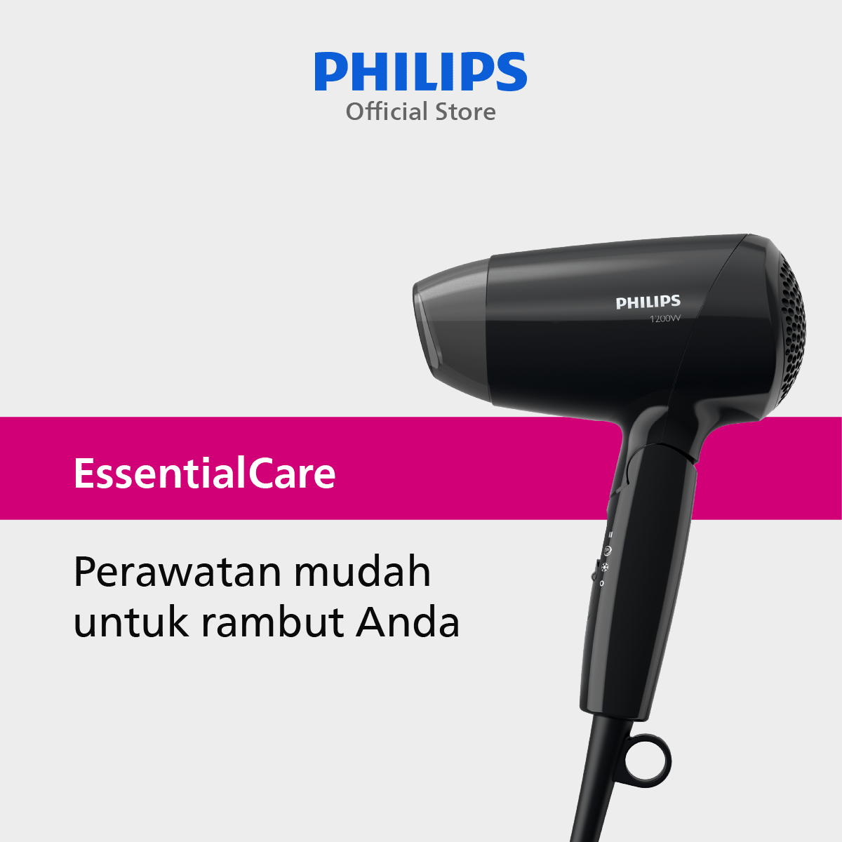 Philips Hair Dryer Essential Care BHC010/12 Pengering Rambut - 1