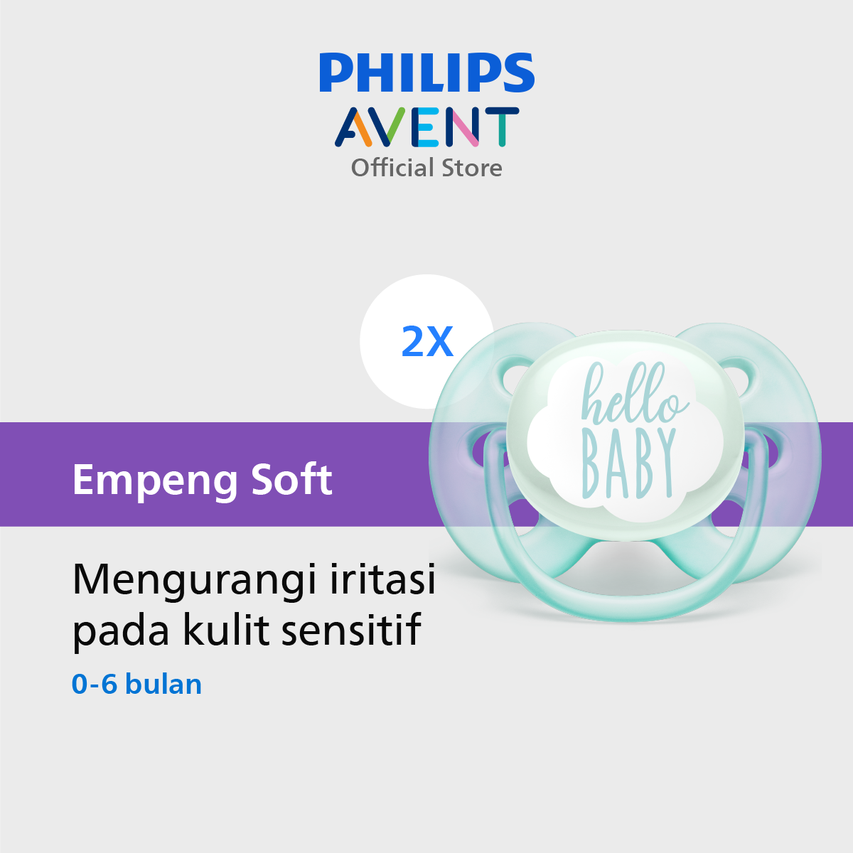 Philips Avent Soother 0-6M Hello&Boat SCF222/01 Empeng Dot Bayi - 1