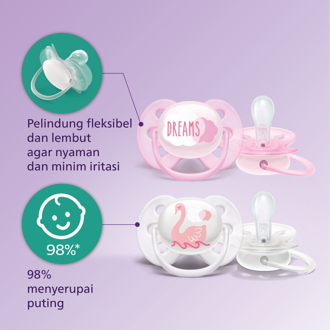 Philips Avent Soother 0-6M Dream&Swan SCF222/02 Empeng Dot Bayi - 2