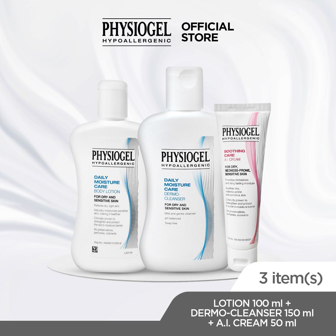 Physiogel Daily Moisture Care Lotion 100 mL + Dermo-Cleanser 150 mL+ SC AI Cream 50 mL - 1