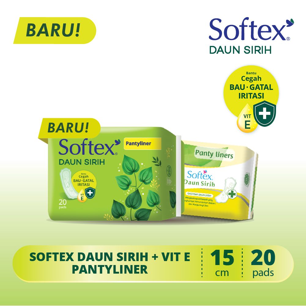 Pantyliner Softex Daun Sirih + Vitamin E isi 20 pads - 1